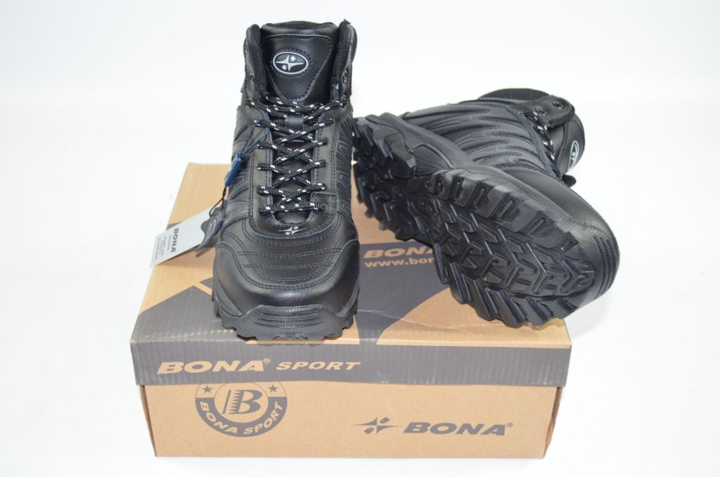 Ботинки подростковые зимние Бона 689С-2-6 чёрные кожа
